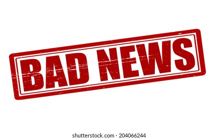 Stamp with text bad news inside,vector illustration