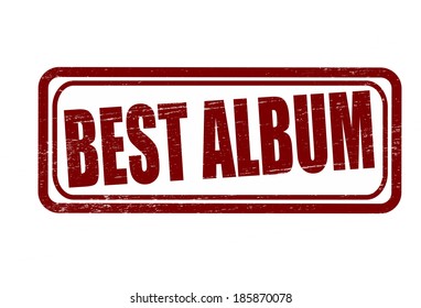 Stamp with text best album inside,vector illustration