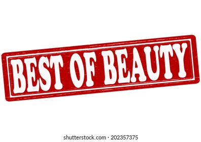 Stamp with text best of beauty inside, vector ilustration