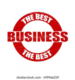 Stamp with text the best business inside, vector illustration
