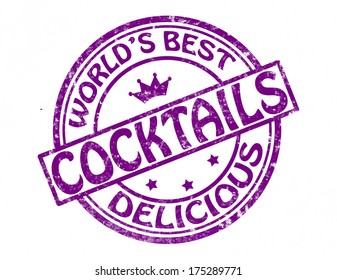 Stamp with text best cocktails inside, vector illustration