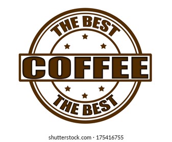 Stamp with text best coffee inside, vector illustration