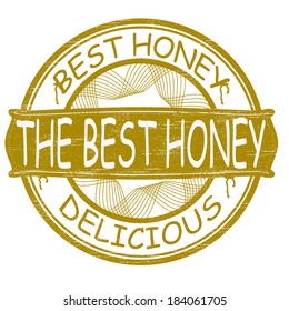 Stamp with text the best honey inside,vector illustration