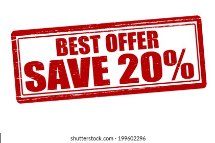 Stamp with text best offer inside, vector illustration