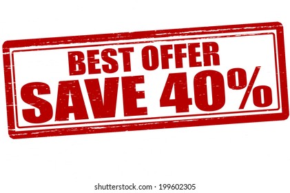 Stamp with text best offer inside, vector illustration