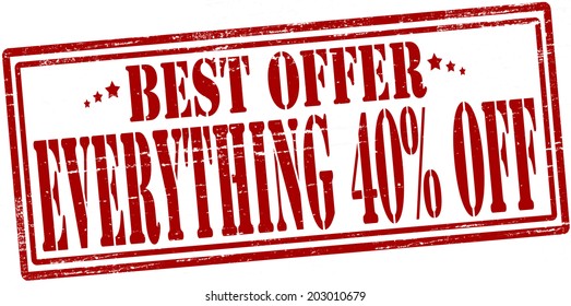 Stamp with text best offer inside, vector illustration