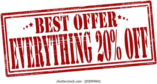 Stamp with text best offer inside, vector illustration