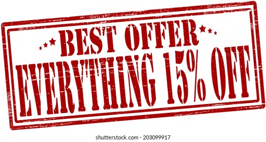 Stamp with text best offer inside, vector illustration