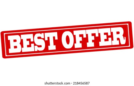 Stamp with text best offer inside, vector illustration