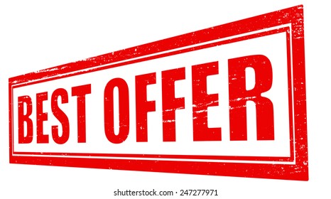 Stamp with text best offer inside, vector illustration