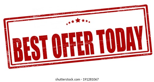 Stamp with text best offer today inside, vector illustration