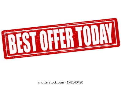 Stamp with text best offer today inside, vector illustration
