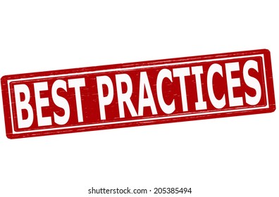 Stamp with text best practices inside, vector illustration