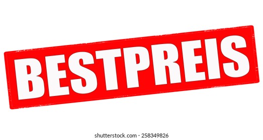Stamp with text best price in German language inside, vector illustration