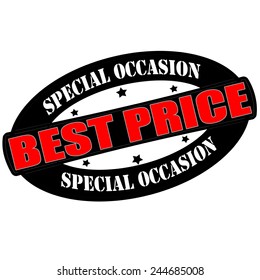 Stamp with text best price inside, vector illustration