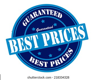 Stamp with text best prices inside, vector illustration