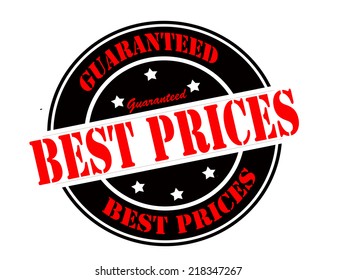 Stamp with text best prices inside, vector illustration