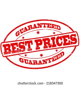 Stamp with text best prices inside, vector illustration