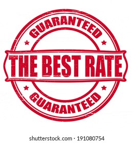 Stamp with text the best rate inside, vector illustration