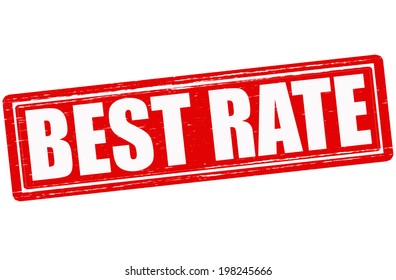 Stamp with text best rate inside, vector illustration