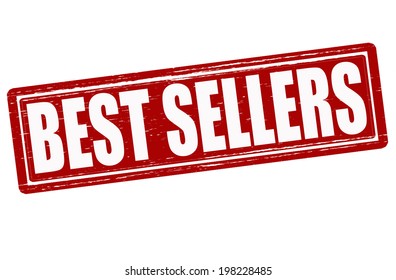 Stamp with text best sellers inside, vector illustration