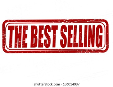 Stamp with text the best selling inside, vector illustration
