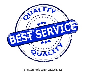 Stamp with text best service inside, vector illustration