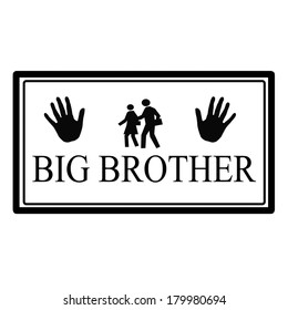 Stamp with text big brother inside, vector illustration