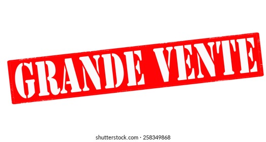 Stamp with text big sale in French language inside, vector illustration