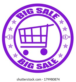 Stamp with text big sale inside, vector illustration