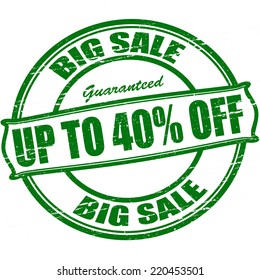 Stamp with text big sale inside, vector illustration