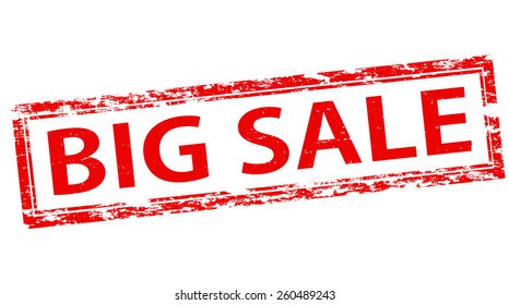 Stamp with text big sale inside, vector illustration