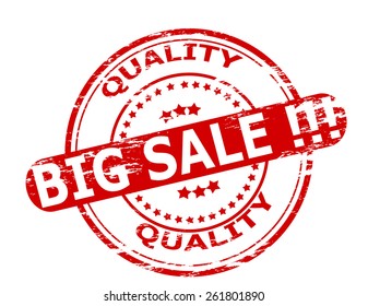 Stamp with text big sale inside, vector illustration