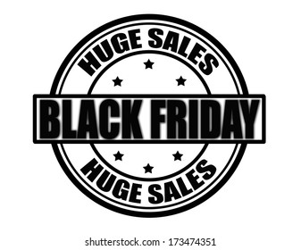 Stamp with text black Friday inside, vector illustration