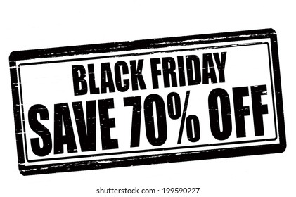 Stamp with text Black Friday inside, vector illustration