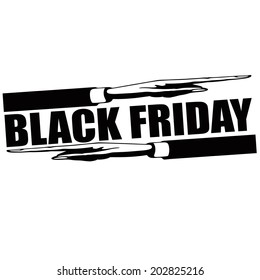 Stamp with text black Friday inside, vector illustration