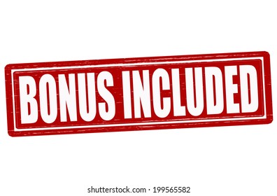 Stamp with text bonus included inside, vector illustration