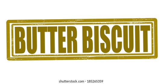 Stamp with text butter biscuit inside, vector illustration