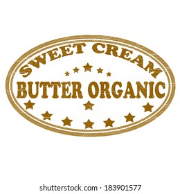 Stamp with text butter organic inside,vector illustration