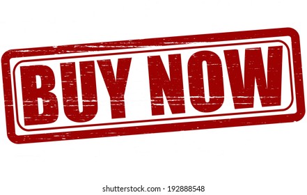Stamp with text buy now inside, vector illustration