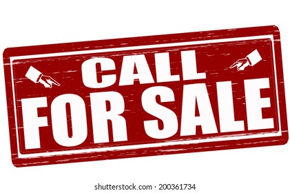 Stamp with text call for sale inside, vector illustration