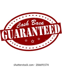 Stamp with text cash back guaranteed inside, vector illustration