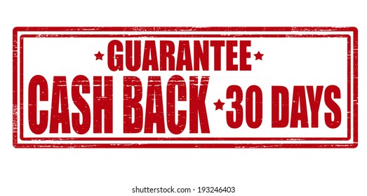Stamp with text cash back inside, vector illustration