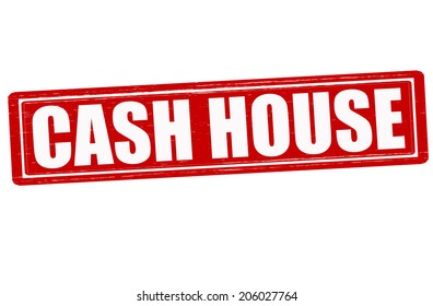 Stamp with text cash house inside, vector illustration