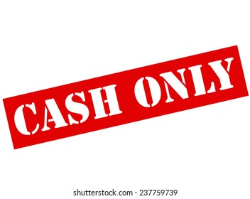 Stamp with text cash only inside, vector illustration