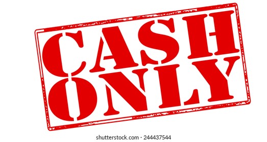 Stamp with text cash only inside, vector illustration