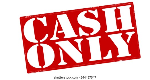 Stamp with text cash only inside, vector illustration
