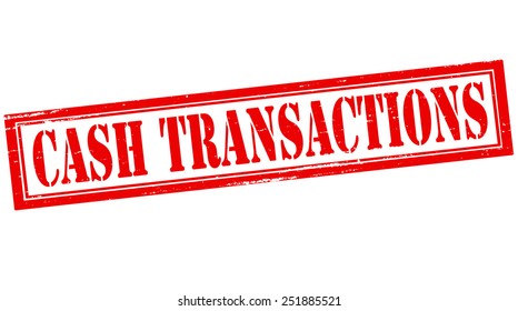 Stamp with text cash transactions inside, vector illustration