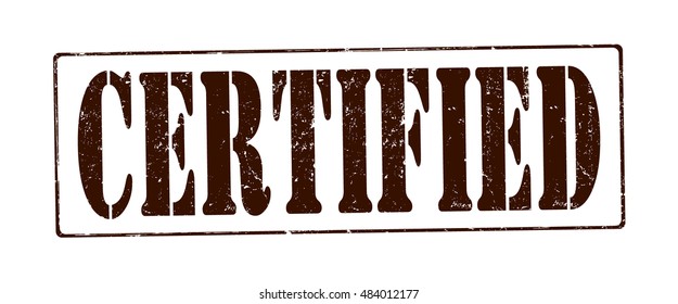 stamp with text "certified" isolated on white background. Vector illustration