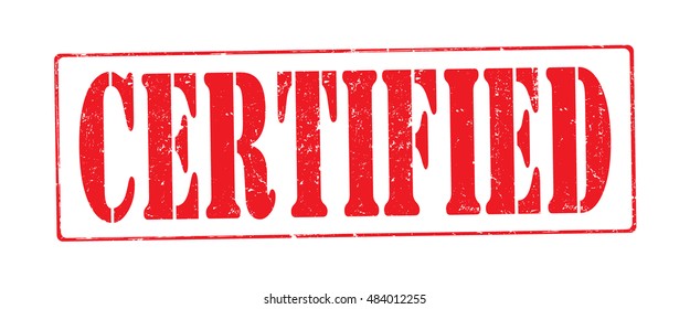 stamp with text "certified" isolated on white background. Vector illustration